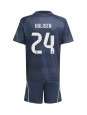 Billige Real Madrid Dean Huijsen #24 Bortedraktsett Barn 2025-26 Kortermet (+ Korte bukser)